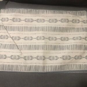 NEW fabric placemats grey and tan 13 x 19  inch set of 4